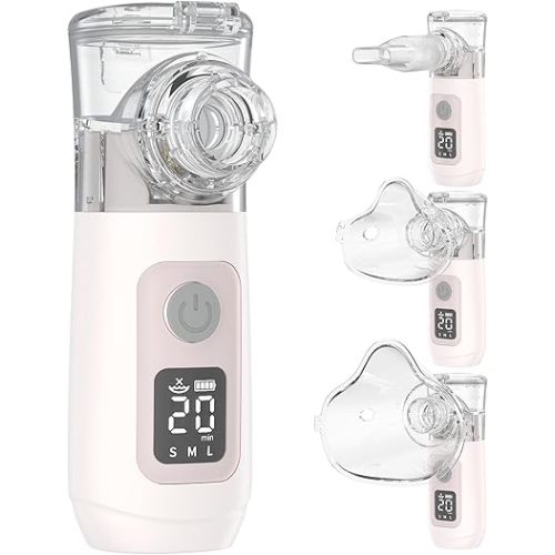 Nebulizer (Direct Patient Interface), Portable Nebulizer Machine with Tube, Mouthpiece and Accessories - Rechargeable Nebulizer for Travel and Home Use, Take-Along Nebulizer for Kids -04