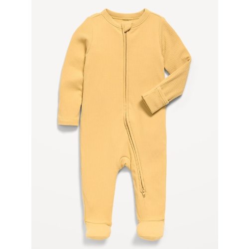 Ribbed 2-Way-Zip Sleep & Play Footed One-Piece for Baby