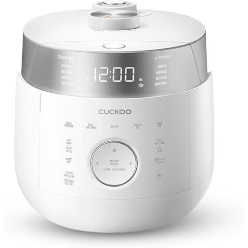 CUCKOO 6-Cup Uncooked / 12-Cup Cooked Induction Heating Twin Pressure Rice Cooker, 16 Menu Modes, Multi-Language Voice Guide, Versatile Grain Multi-Cooker & Pressure Cooker (CRP-LHTR0609FW)