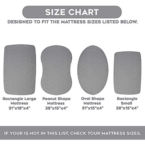 Lilly B. Pack of 3, Bassinet Sheets 2 + 1 Waterproof Mattress Protector, Size Upto (16 x 33) inch 100% GOTS Organic Cotton Basinette Sheets for Babies and Infants - Star - Gray / Star