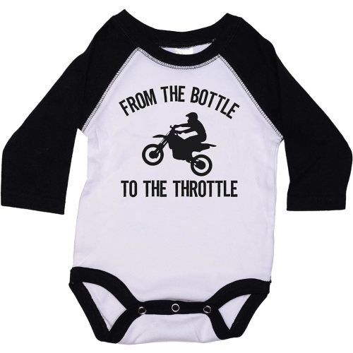 Ebenezer Fire Motocross Onesie/From The Bottle To The Throttle/Baby Dirt Bike Outfit/Raglan