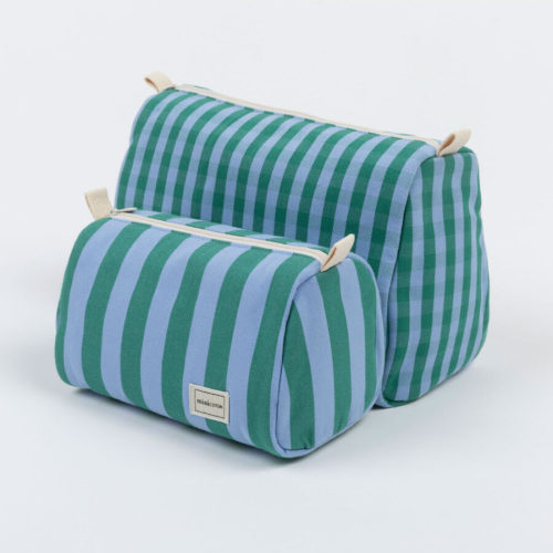 Toilet Bag Set - Green + Blue - Minicoton