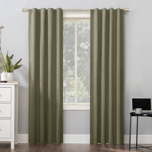 40"x84" Sun Zero 100% Blackout Cyrus Thermal Back Tab Curtain Panel Charcoal: Modern Indoor Gray Polyester