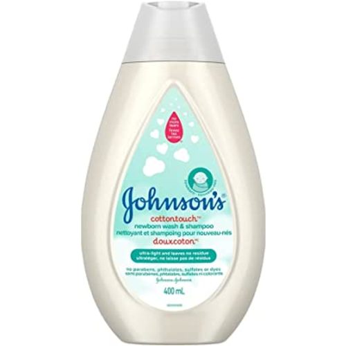 Johnson's Baby newborn bath wash and shampoo, cotton touch body wash, 400ml