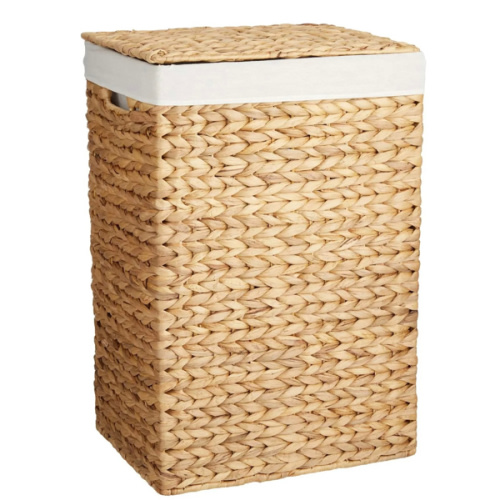 Natural Water Hyacinth Laundry Hamper, Small