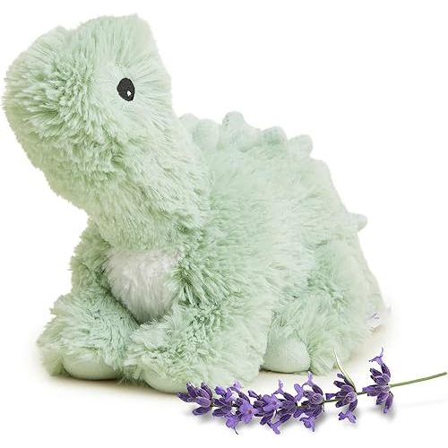 warmies Microwavable & Weighted Stuffed Animals, Green Long Neck Dinosaur - Heated Stuffed Animal Plushie for Warmth & Comfort - Soft Plush Toys for Adults & Children (Boys, Girls, Babies & Toddlers)