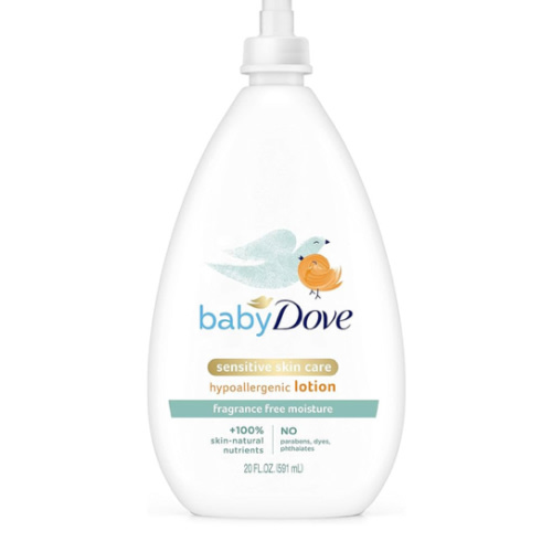 Baby Dove Face and Body Lotion for Sensitive Skin Moisture Fragrance-Free Baby Lotion 20 oz