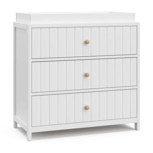 Graco Teddi 3 Drawer Dresser with Infant Changing Topper, White