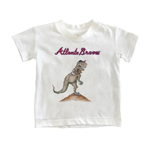 Atlanta Braves Tiny Turnip Infant TT Rex T-Shirt - White