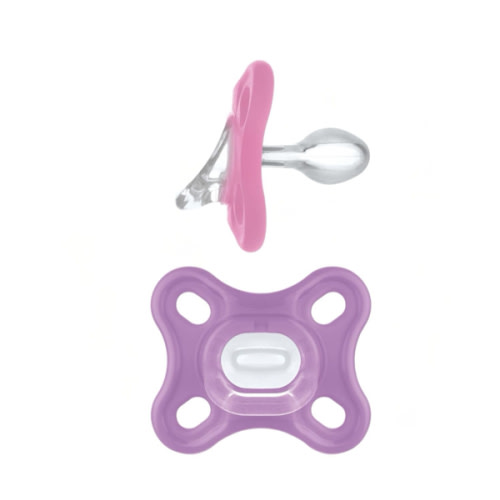 MAM Comfort Baby Pacifiers, Lightweight One-Piece Full Silicone Binky for Newborns 0-3 Months, BPA-Free Nipple, Easy to Clean Pacifier, Best for Breastfed Babies, with Sterilizer Case, 2 Count Binkies