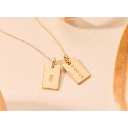 Mini Dog Tag Necklace (1-3 Names) | A Feminine and Cool Favorite | Tiny Tags