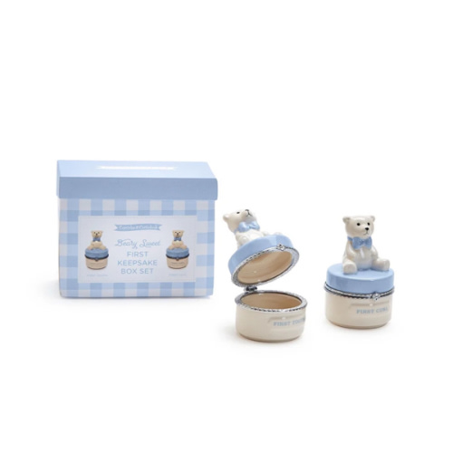 Beary Sweet First Tooth and First Curl Limonge Style Keepsake Box Set in Gift Box