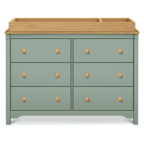 Shea 6-Drawer Dresser - Light Sage/Honey