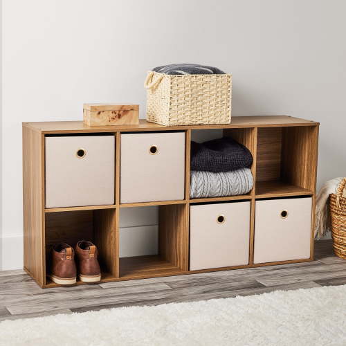 Mainstays 8 Cube Storage Organizer, Warm Walnut