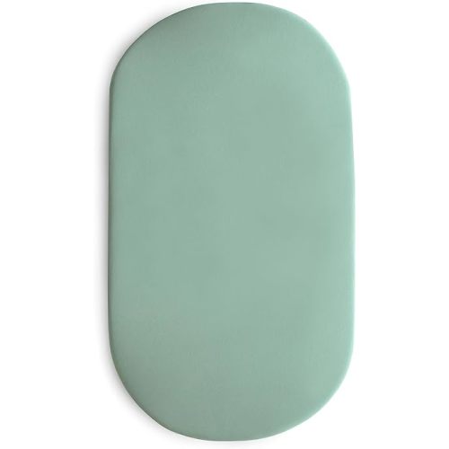 mushie Stretchy & Soft Bassinet Crib Sheet | Fitted 16" x 30" (Roman Green)