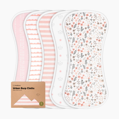 KeaBabies Urban Burp Cloths (5 Pack) - Sweet Charm