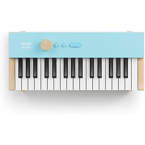 Kids Piano Keyboard, 32 Keys Digital Piano for Kids, Music Educational Instrument for Beginner, Mini Wood Keyboard Piano for Toddler, Light Blue