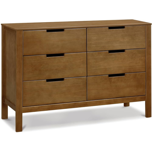 Carter's by Davinci Colby 6-Drawer Baby Dresser - GREENGUARD Gold Certified, Wooden Double Chest of Drawers for Kids - Versatile Storage Dresser for Bedroom, Nursery, Living Room, Hallway - Walnut