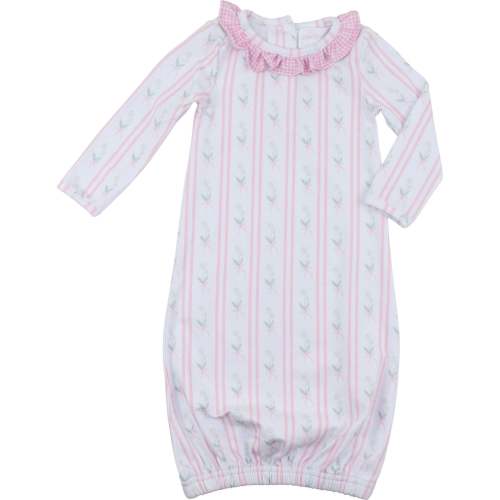 Pink Floral Stripe Knit Baby Gown – Cecil & Lou
