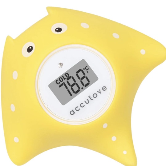 Baby Bath Thermometer Baby Safety and Floating Bath Toy Bathtub Temperature Thermometer Yellow Fish Only for Fahrenheit Authorized by Acculove