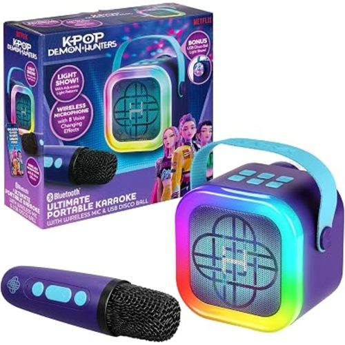 Kpop Demon Hunters Bluetooth Karaoke Machine for Kids, Wireless Microphone