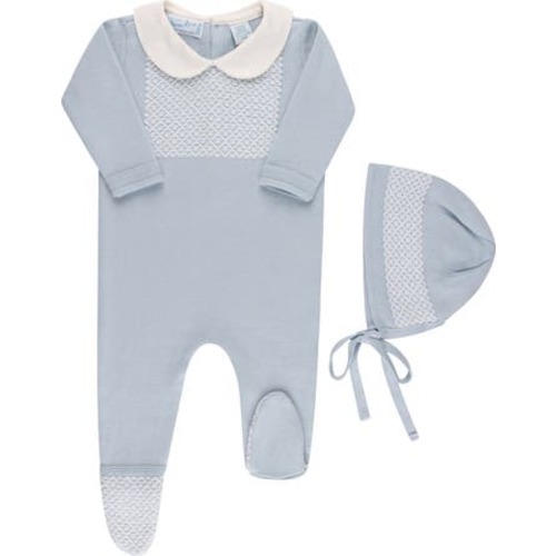 Jacquard Yoke Cotton Footie & Hat Set, 3-6M