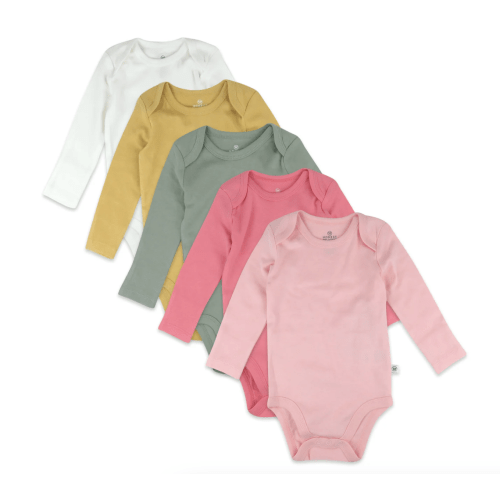 [6 - 9 mo] 5-Pack Organic Cotton Long Sleeve Bodysuits | Honest Baby Clothing