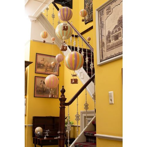 Authentic Models, Floating The Skies Air Balloon, Hanging Home Decor - 5.3 Inch Height, Historic Hot Air Balloon Model for Home Decor, Detailed Vintage Decorations to Hang from Ceiling - Ivory