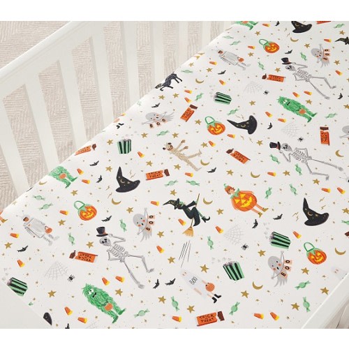 Rifle Paper Co. Halloween Organic Crib Fitted Sheet | Pottery Barn Kids