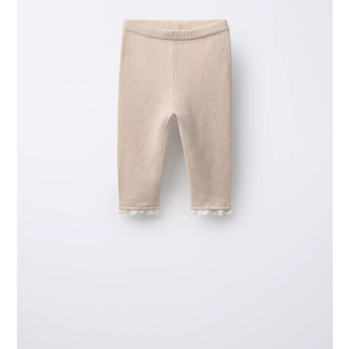 LACE TRIM KNIT LEGGINGS 3-6 mo- Light beige | ZARA United States