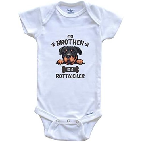 My Brother is A Rottweiler Cute Dog Breed Baby Bodysuit v2