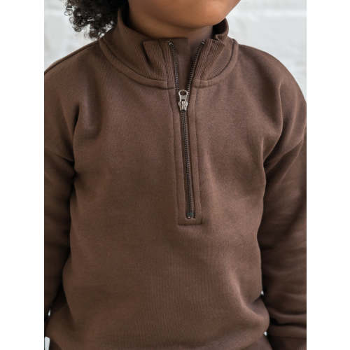 Mack Fleece Dropped Shoulder Half Zip Pullover Sweatshirt