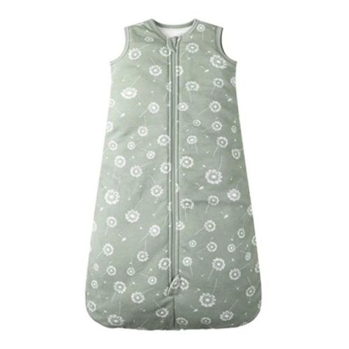 Owlivia Baby Organic Cotton 2.5tog Wearable Blanket, Sleepsack with 2-Way Zipper - Green Dandelion, 0-12 months