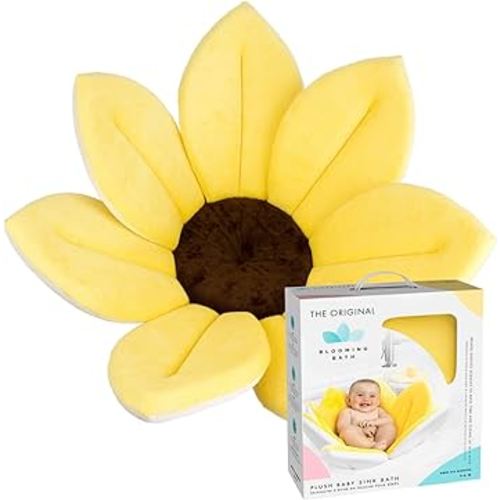 Blooming Bath Baby Bath Seat - Baby Tubs for Newborn Infants to Toddler 0 to 6 Months and Up - Baby Essentials Must Haves - The Original Washer-Safe Flower Seat (Original, Canary Yellow)