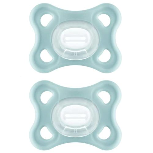 MAM Comfort Baby Pacifiers, Lightweight One-Piece Full Silicone Binky for Newborns 3-12 Months, BPA-Free, Easy to Clean Pacifier, Best for Breastfed Babies, with Sterilizer Case, 2 Count Binkies