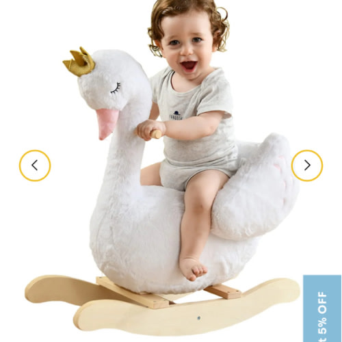 Labebe - Kids Plush Stuffed Rocker Swan, a charming addition for your baby store shopping!