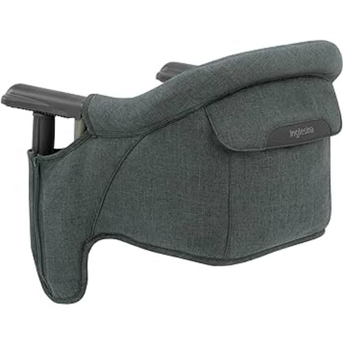 Inglesina Fast Table Chair, Charcoal Gray Melange - High Chair for Babies & Toddlers 6-36 Months - Fits Tables 0.8'' to 3.35'' Thick - Collapsible, Portable Design - Includes Travel Bag - BPA Free