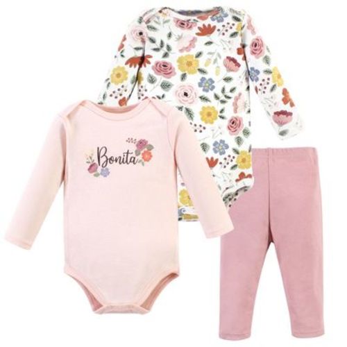 Hudson Baby Infant Girl Cotton Bodysuit And Pant Set, Bonita Long Sleeve, 12-18 Months