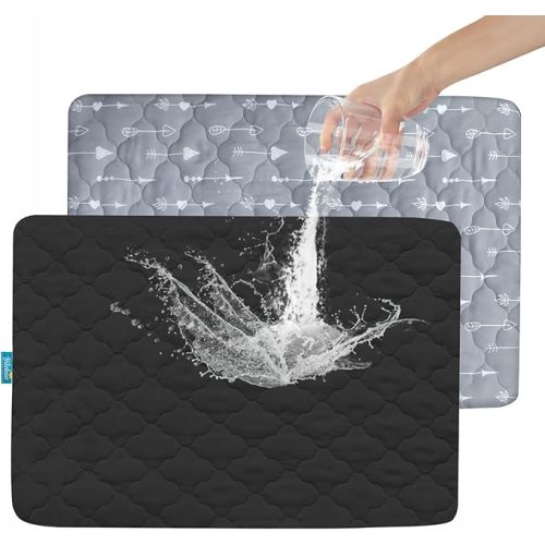2 Pack Pack and Play Mattress Protector Sheets Fitted Waterproof Playard Mattress Pad Cover, Compatible with Graco Pack n Play & Dream On Me & Pamo Babe, Playpen/Playard Sheet, Arrow&Black, 39" x 27"