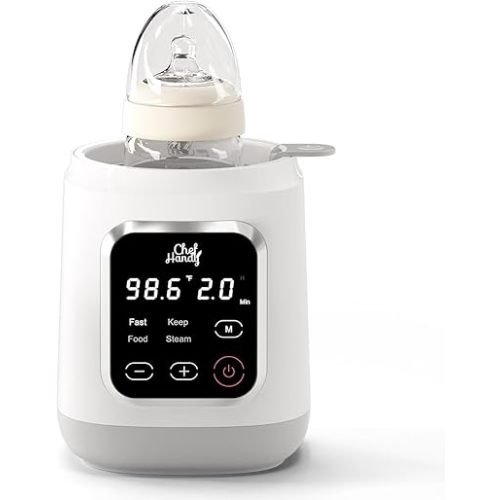 Bottle Warmer, 7-in-1 Fast Baby Milk Warmer with Timer for Breastmilk or Formula, Accurate Temperature Control, with Fast Warming, Keep, Steam and Heat Baby Food Jars Function