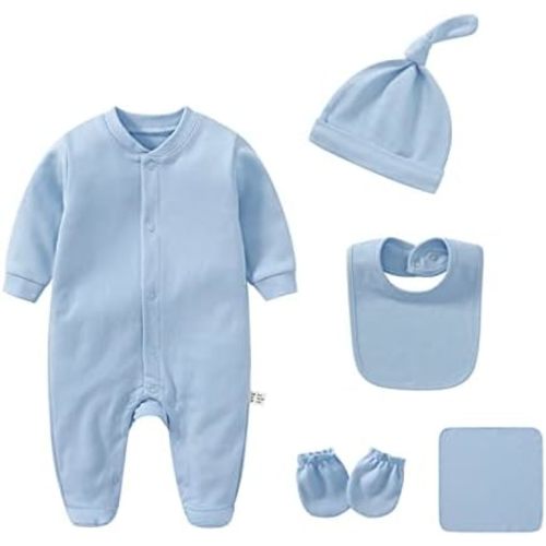 Baby Unisex Baby Cotton Layette Set Gift for Baby Boys Girls Accessories Set Newborn Essentials 0-12 Months