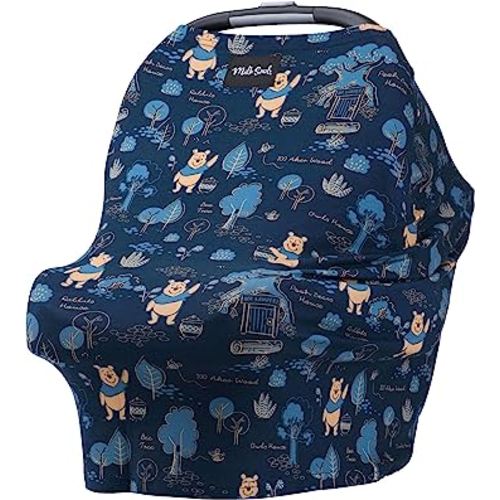 Milk Snob Original Disney 5-in-1 Cover, Winnie The Pooh, Added Privacy for Breastfeeding, Baby Car Seat, Carrier, Stroller, High Chair, Shopping Cart, Lounger Canopy - Newborn Essentials, Nursing Top