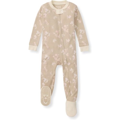Burt's Bees Baby Baby Girls' Organic Cotton Zip-Front Non-Slip Footed Sleeper Pajamas