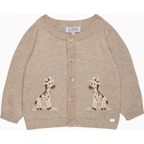 Little Giraffe Cardigan, Oatmeal - Trotters London | Maisonette