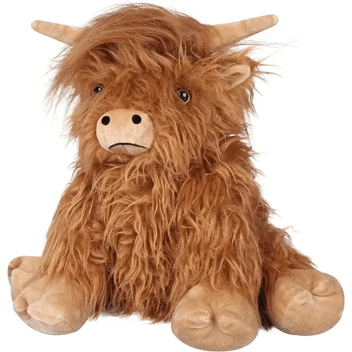 SuzziPals Highland Cow Stuffed Animals, Microwavable Stuffed Animals Heating Pad for Cramps and Pain Relief, Lavender Scented Highland Cow Plush for Stress Relief, Cute Stuffed Cow Gifts Plush Toys