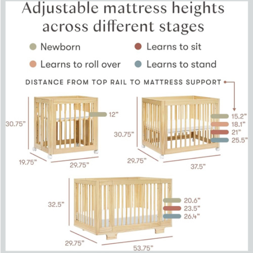Babyletto Yuzu Natural Wood 8-in-1 Convertible Crib