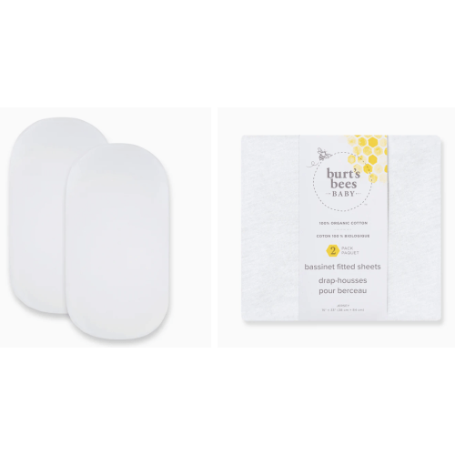 Solid Organic Cotton BEESNUG® Fitted Bassinet Sheet 2 Pack