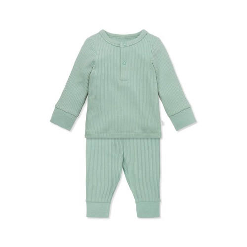 Rib Fitted Two-Piece Pajamas