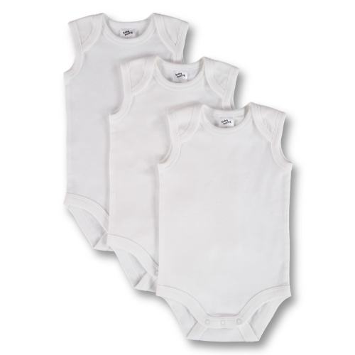 White Baby 3 Pack Sleeveless Bodysuit | Best&Less™ Online