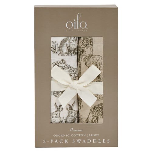 Assorted 2-Pack Organic Cotton Jersey Swaddle Blankets